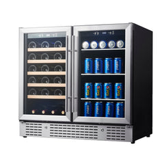 36-inch Beer and Wine Cooler Combination with Low-E Glass Door