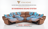 MaxView Media 6-Piece Power Reclining Theater Sectional with Sound System