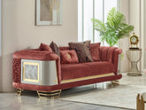 Romans Carved-Wood Sofa with Gold Accents — Statement Lounge Seating