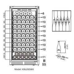 47" High Upright Wine & Beverage Refrigerator Combo with Low-E Glass Door
