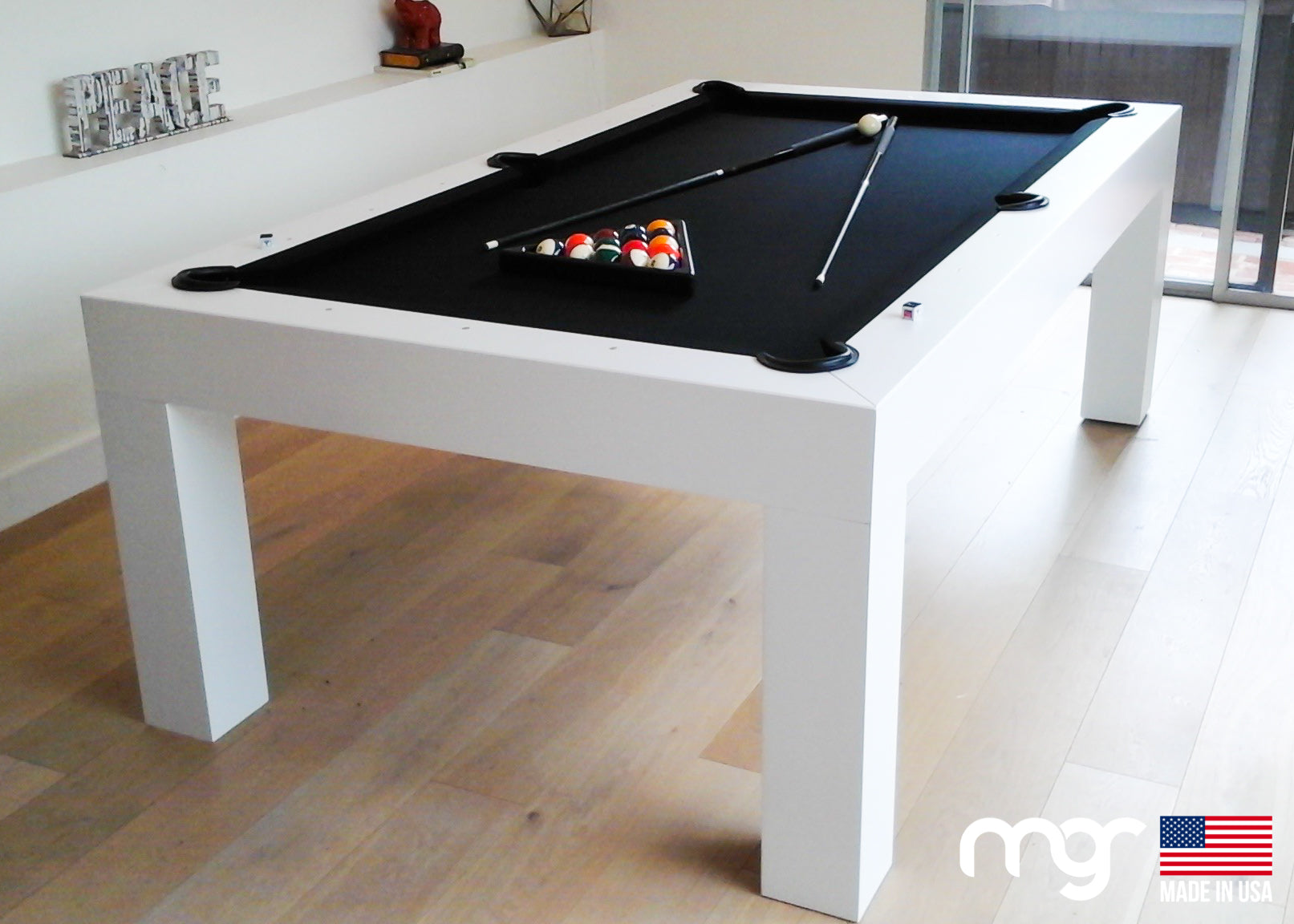 The Modern Pool Table (Maple Wood with White Finish)