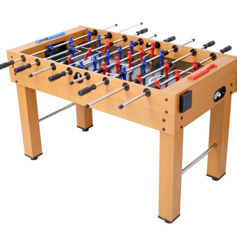 54-Inch Hurricane Foosball Table For Family Game Rooms With Light Cherry Finish, Analog Scoring And Free Accessories