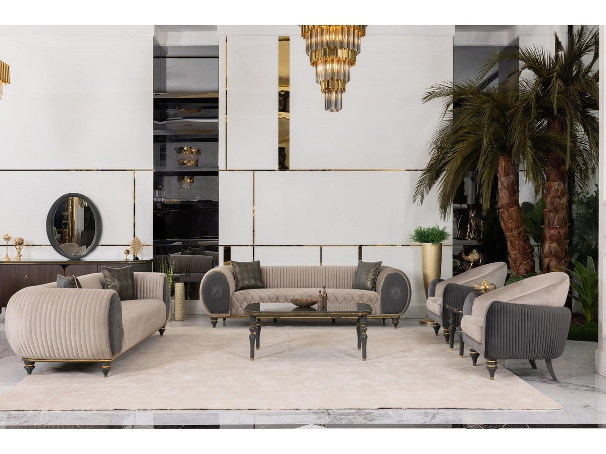 Capella 4-Piece Glam Living Room Set — Statement Lounge Furniture