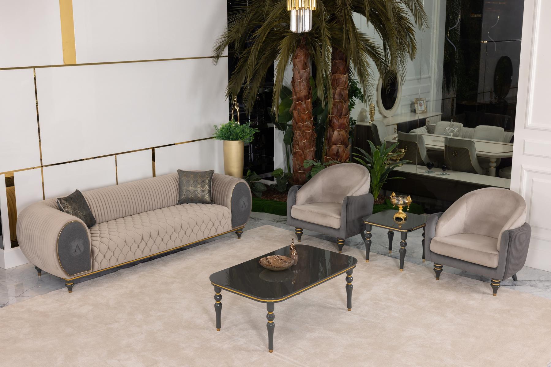 Capella 4-Piece Glam Living Room Set — Statement Lounge Furniture