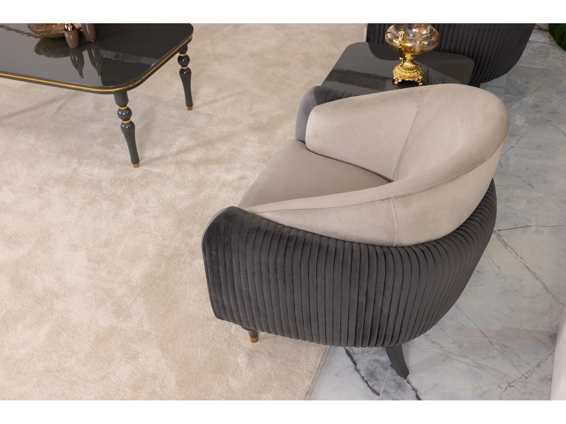 Capella 4-Piece Glam Living Room Set — Statement Lounge Furniture