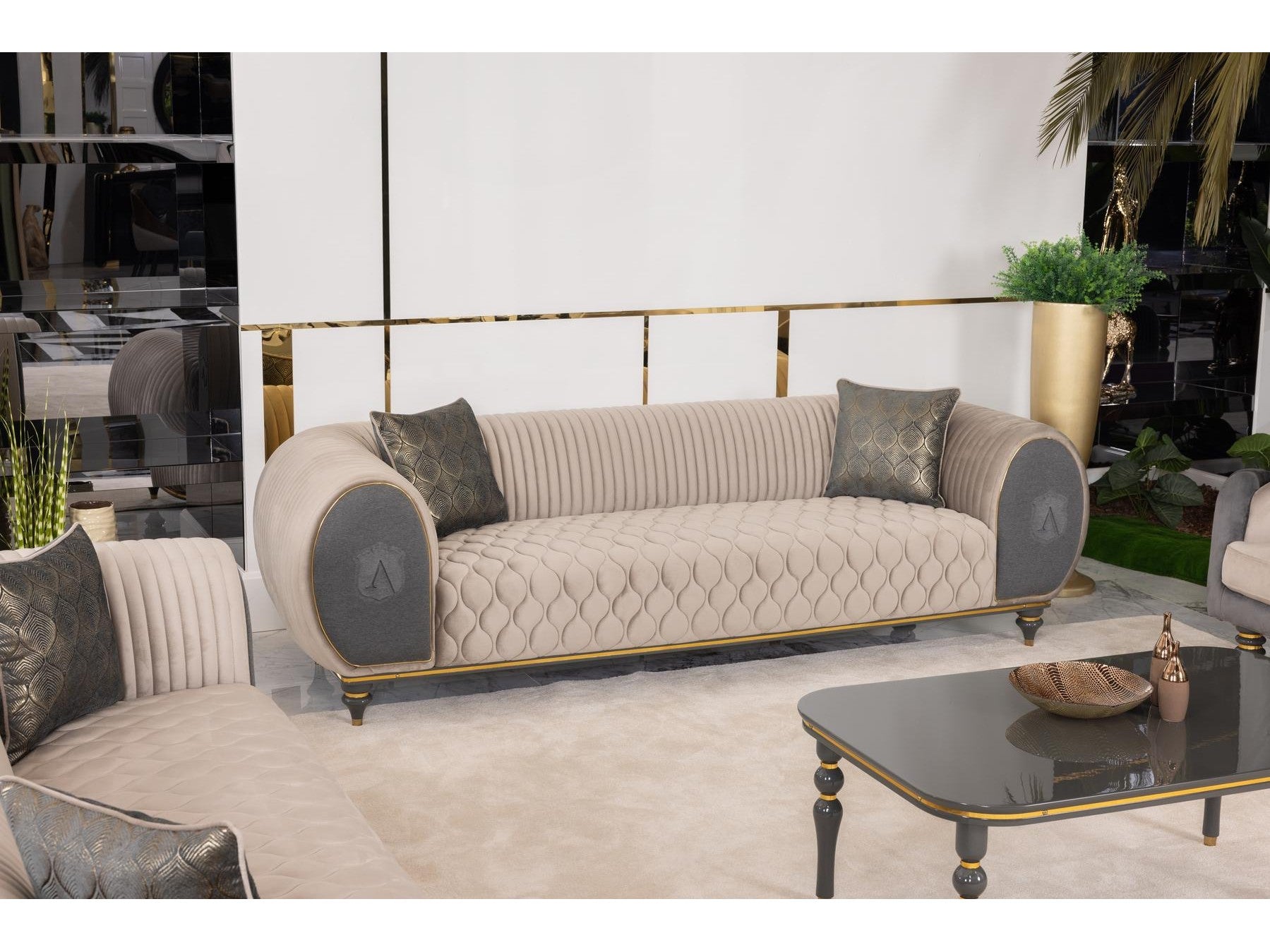 Capella 4-Piece Glam Living Room Set — Statement Lounge Furniture