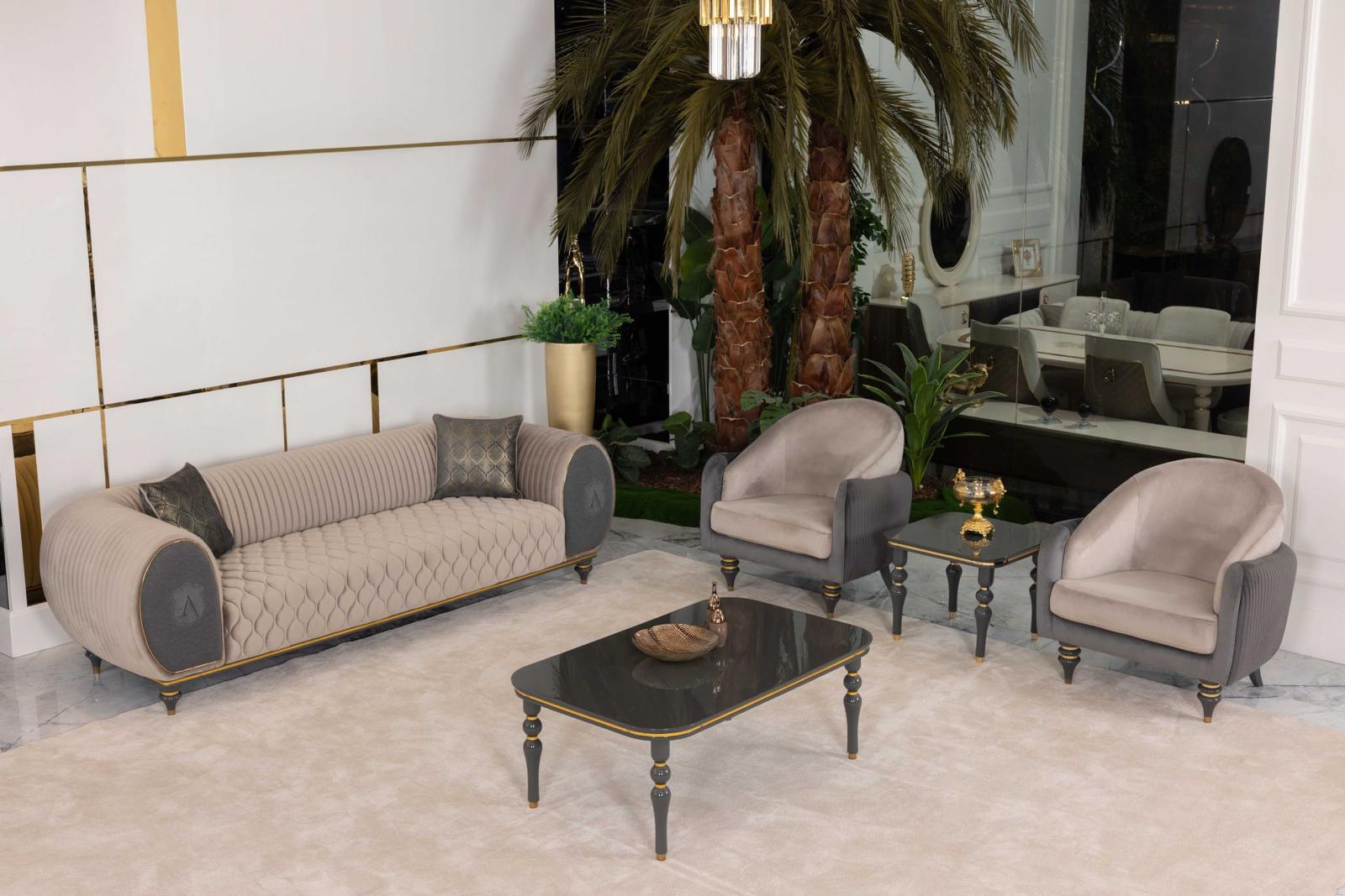 Capella 4-Piece Glam Living Room Set — Statement Lounge Furniture