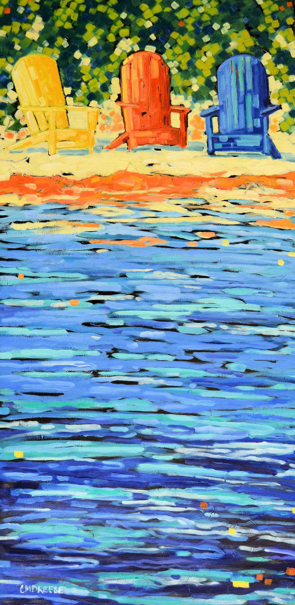 "Summer Pleasure" by Christi Dreese: giclée print of a summer evening scene at the lake