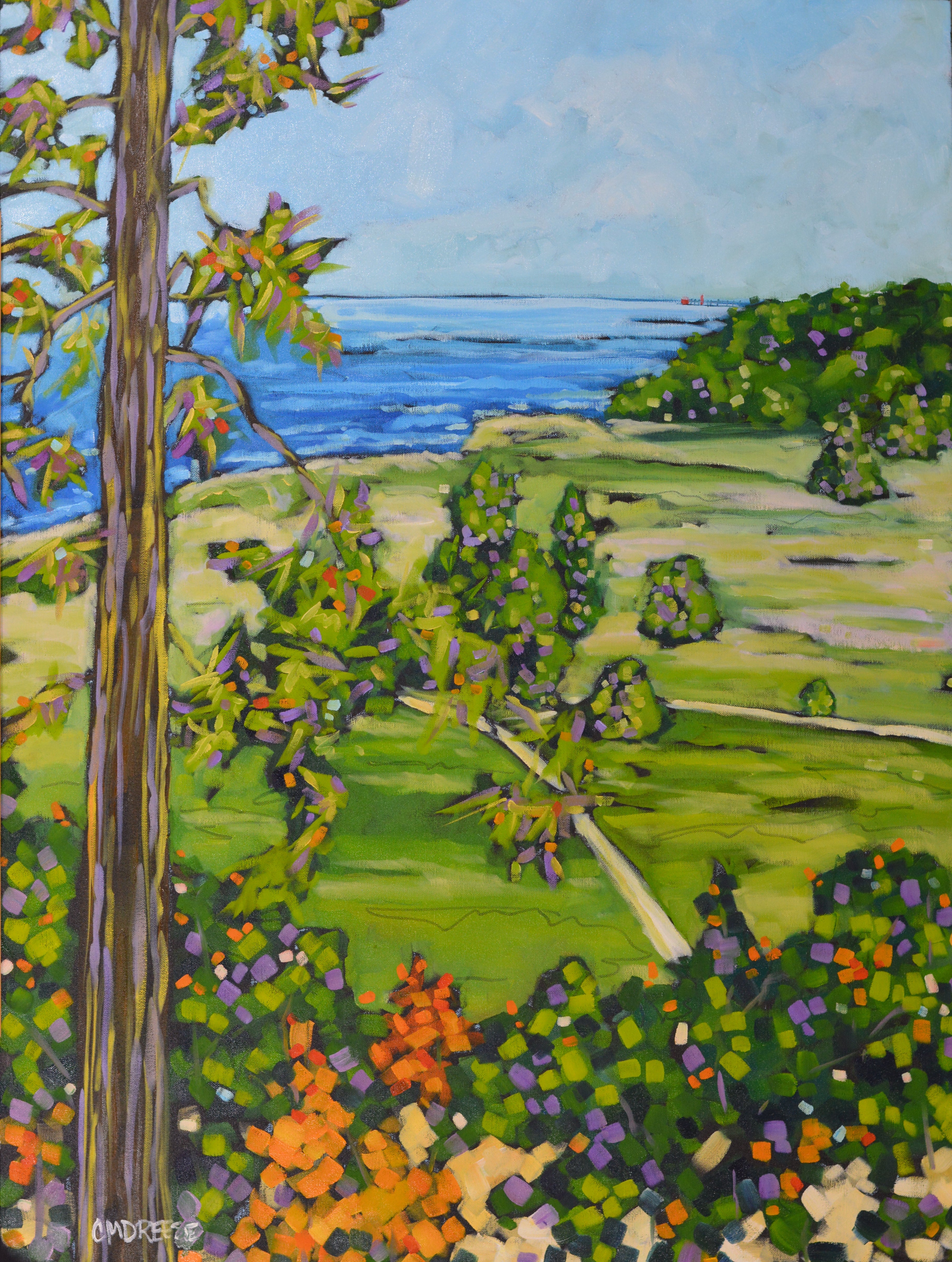 "On the Bluffs Overlooking Lake Michigan" by Christi Dreese: giclée print of a bluff-top view over Lake Michigan