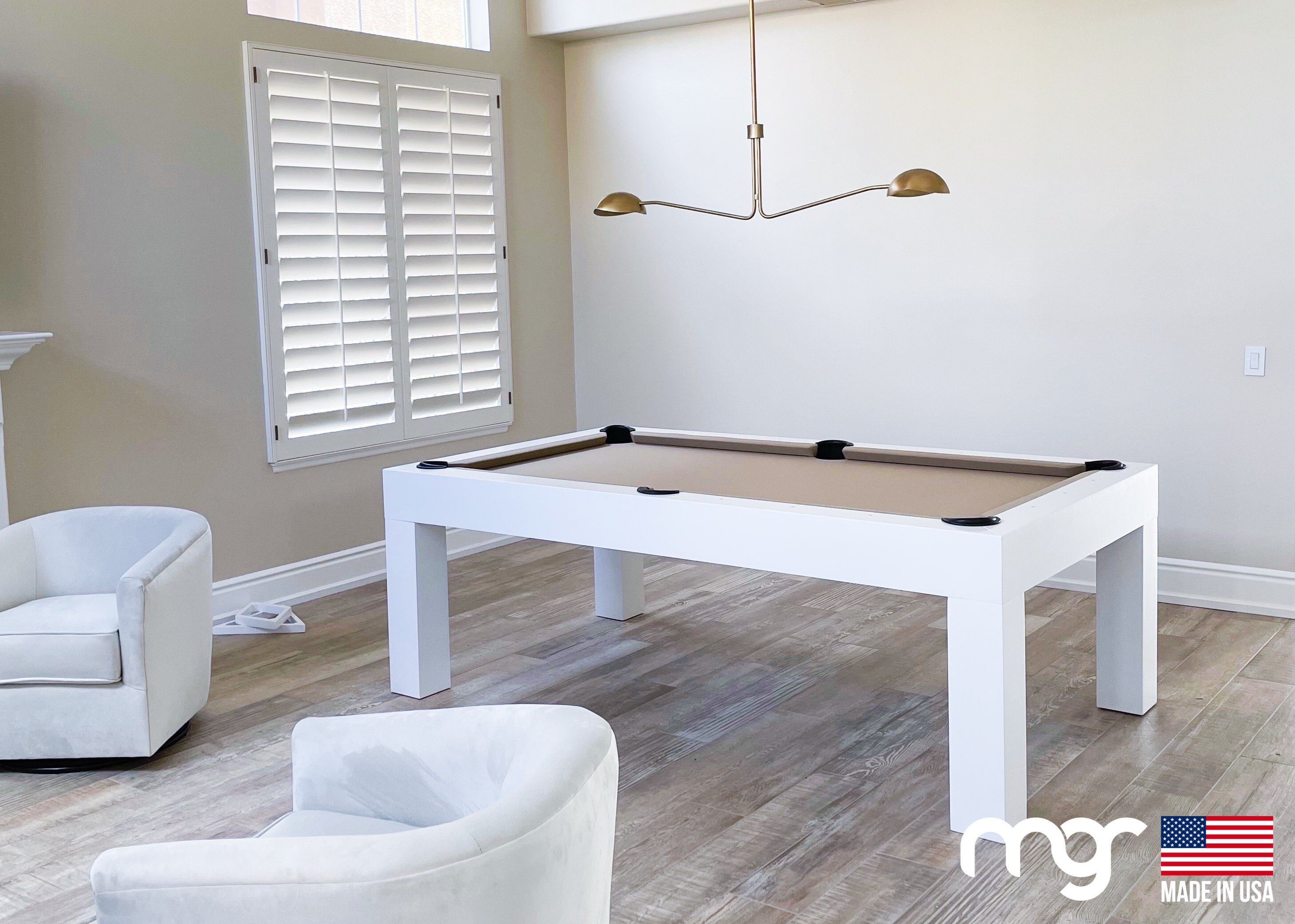 The Modern Pool Table (Maple Wood with White Finish)