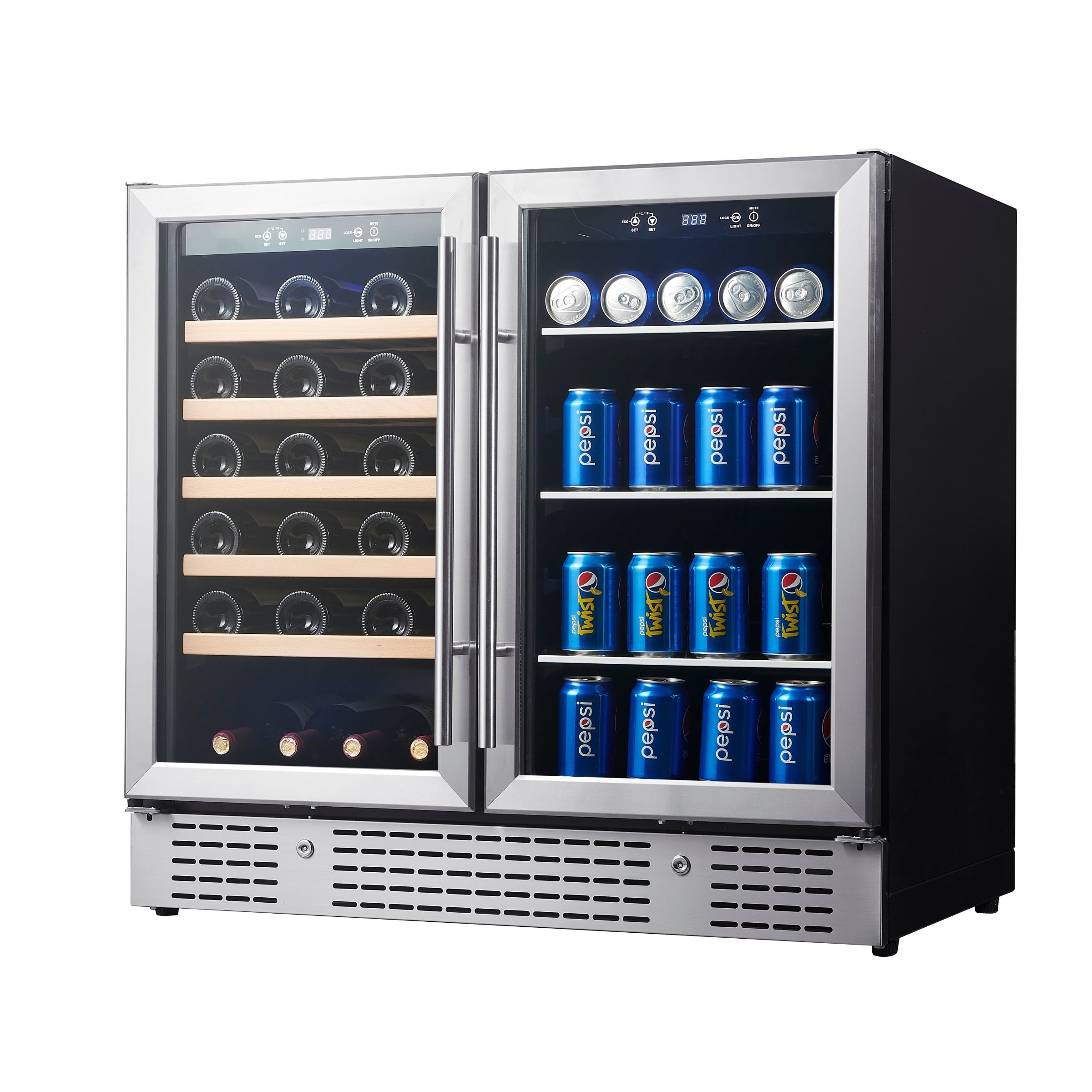 36-inch Beer and Wine Cooler Combination with Low-E Glass Door